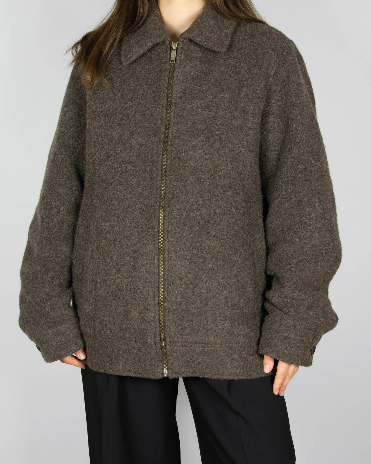 Brown wool-blend jacket by Selected Homme