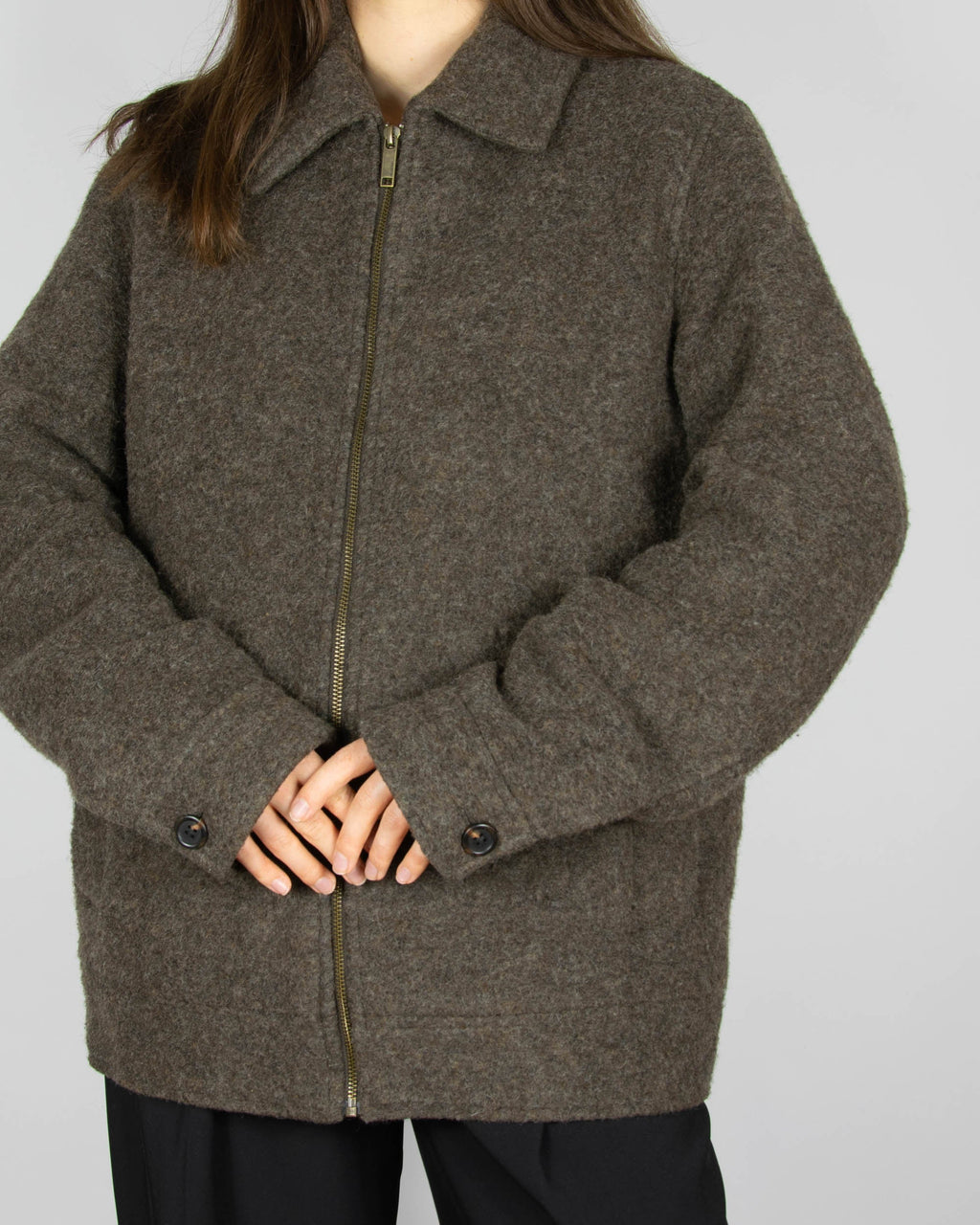 Brown wool-blend jacket by Selected Homme