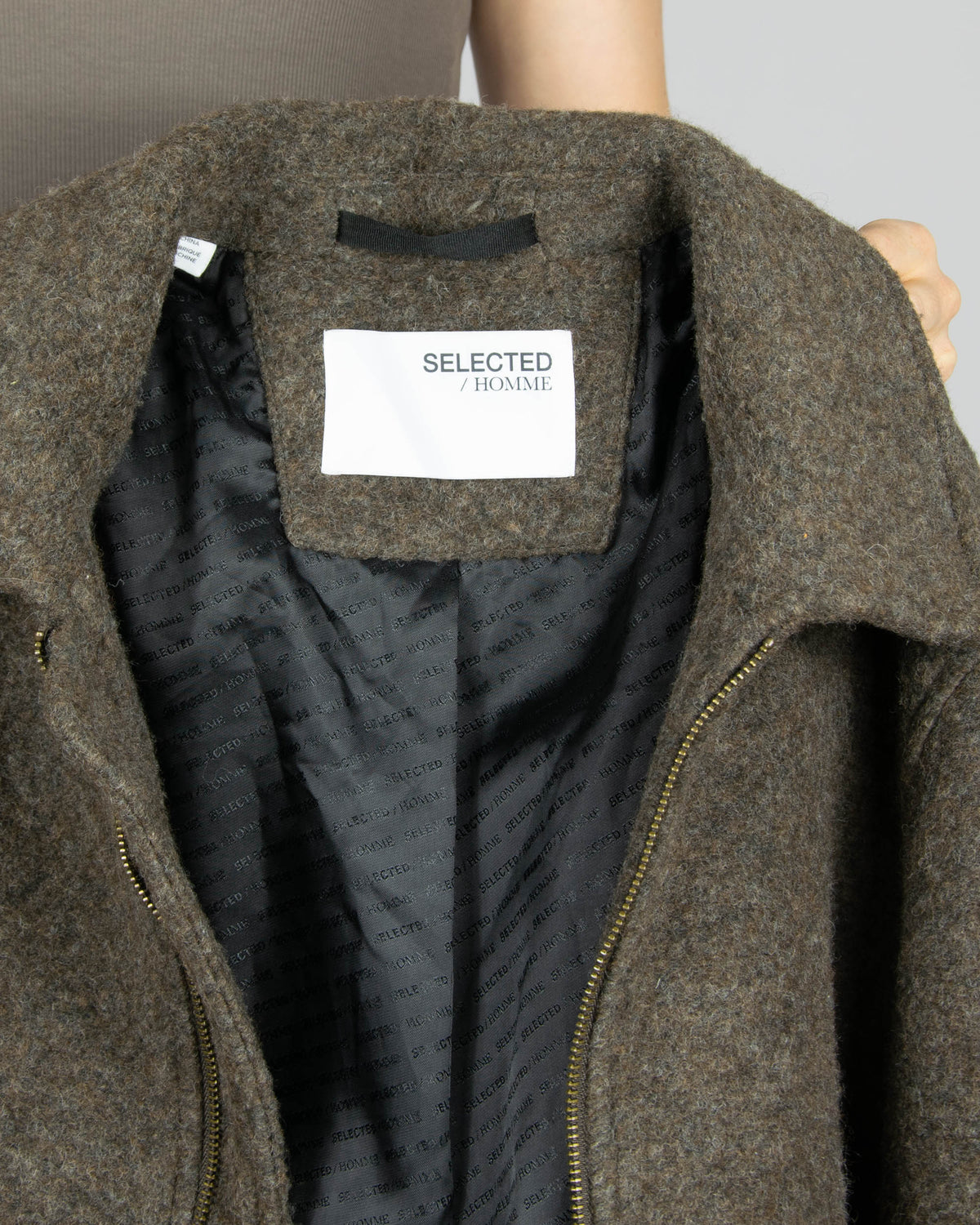 Brown wool-blend jacket by Selected Homme
