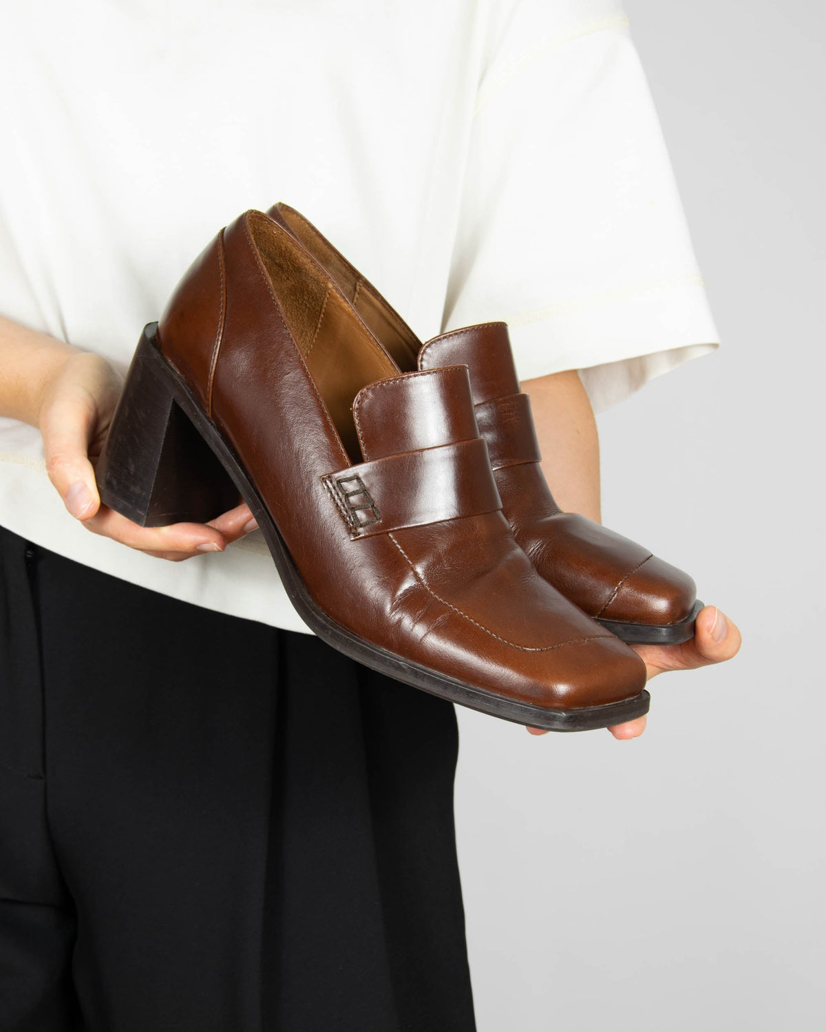 Leather heeled loafers by Billi Bi Copenhagen