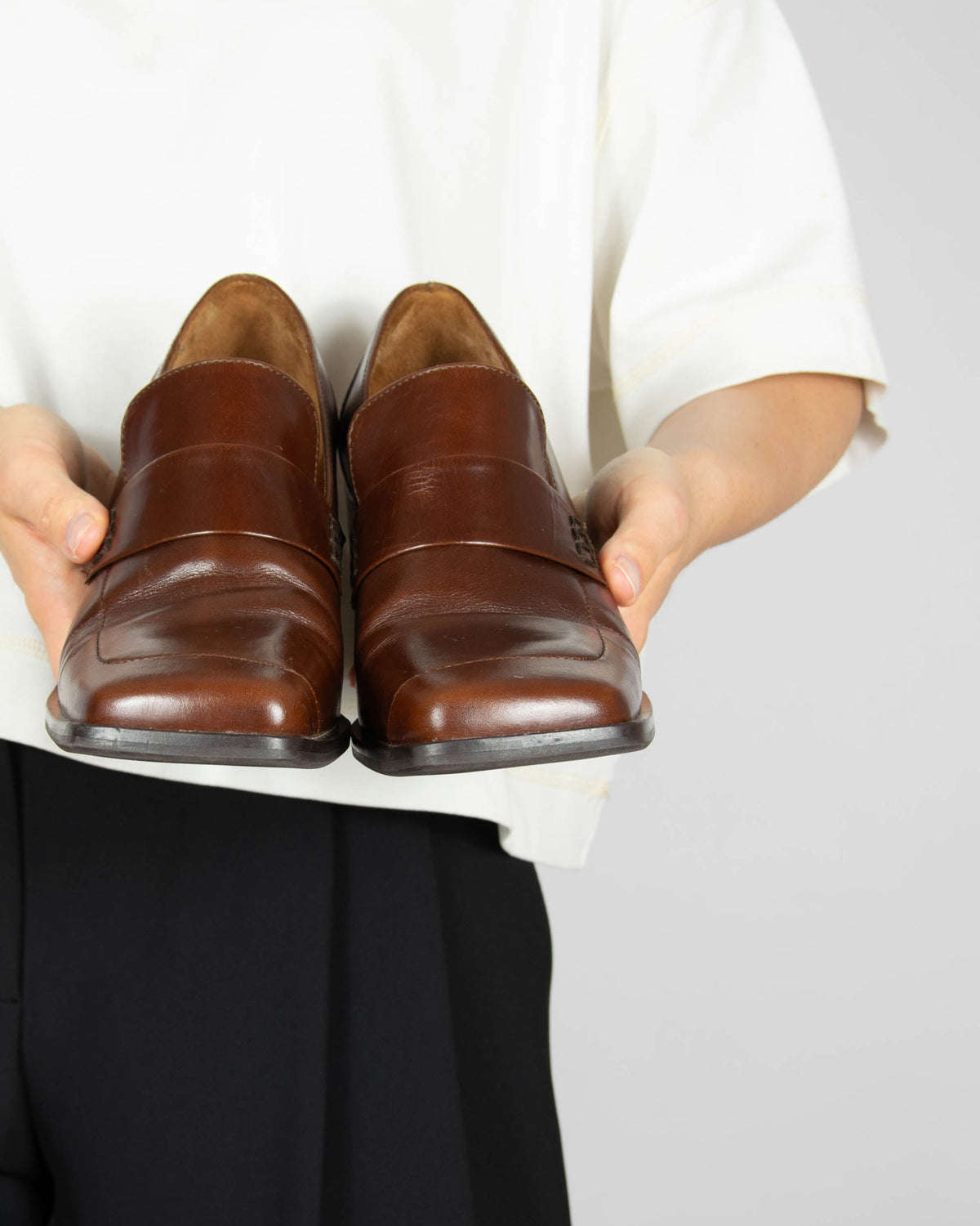 Leather heeled loafers by Billi Bi Copenhagen
