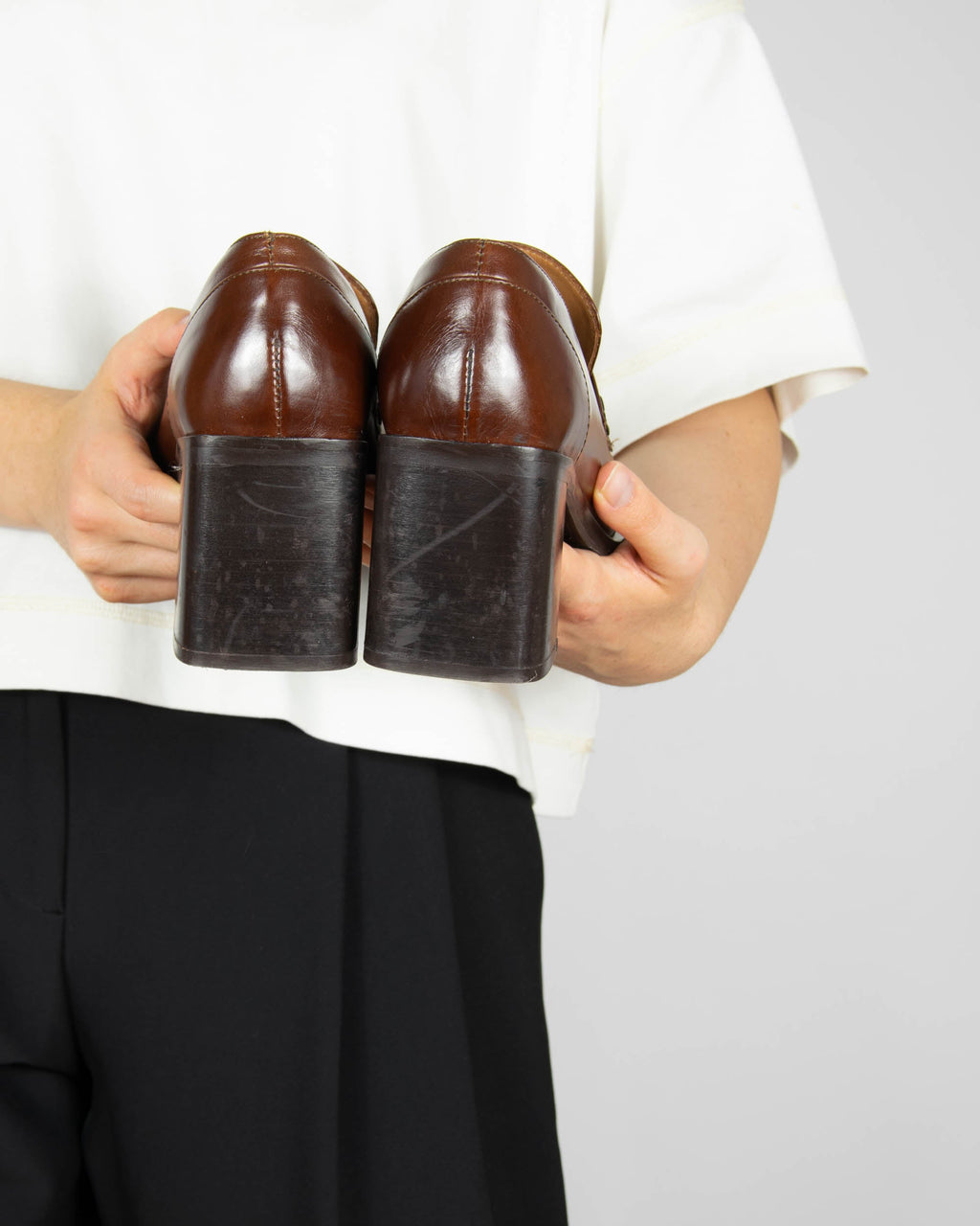 Leather heeled loafers by Billi Bi Copenhagen