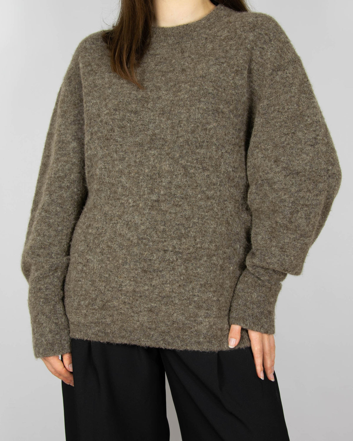 Brown and olive alpaca-blend sweater by & Other Stories