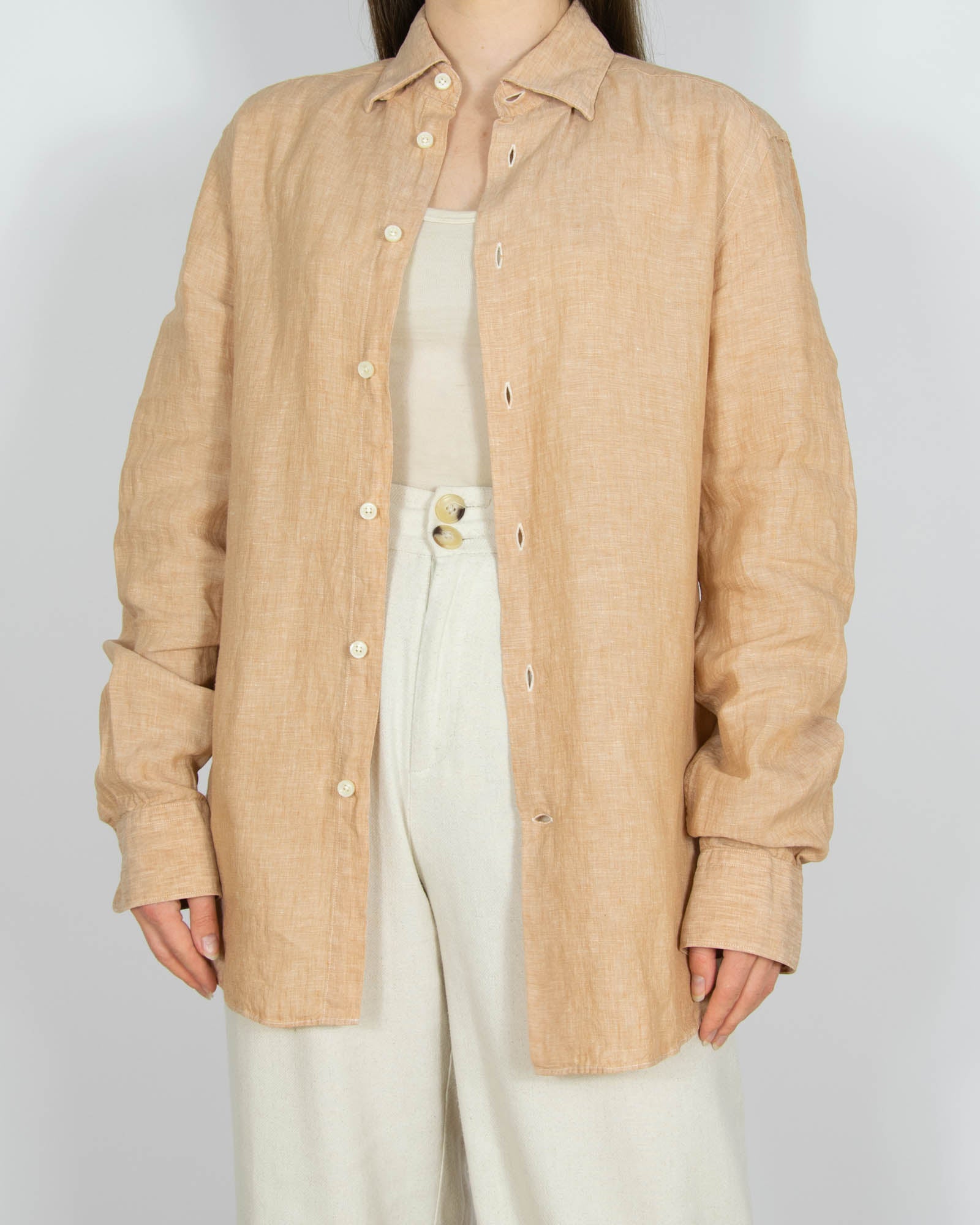 Peach linen shirt by These Glory Days