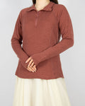 Brick red merino wool and Tencel thermal top by Scandinavian brand Pierre Robert