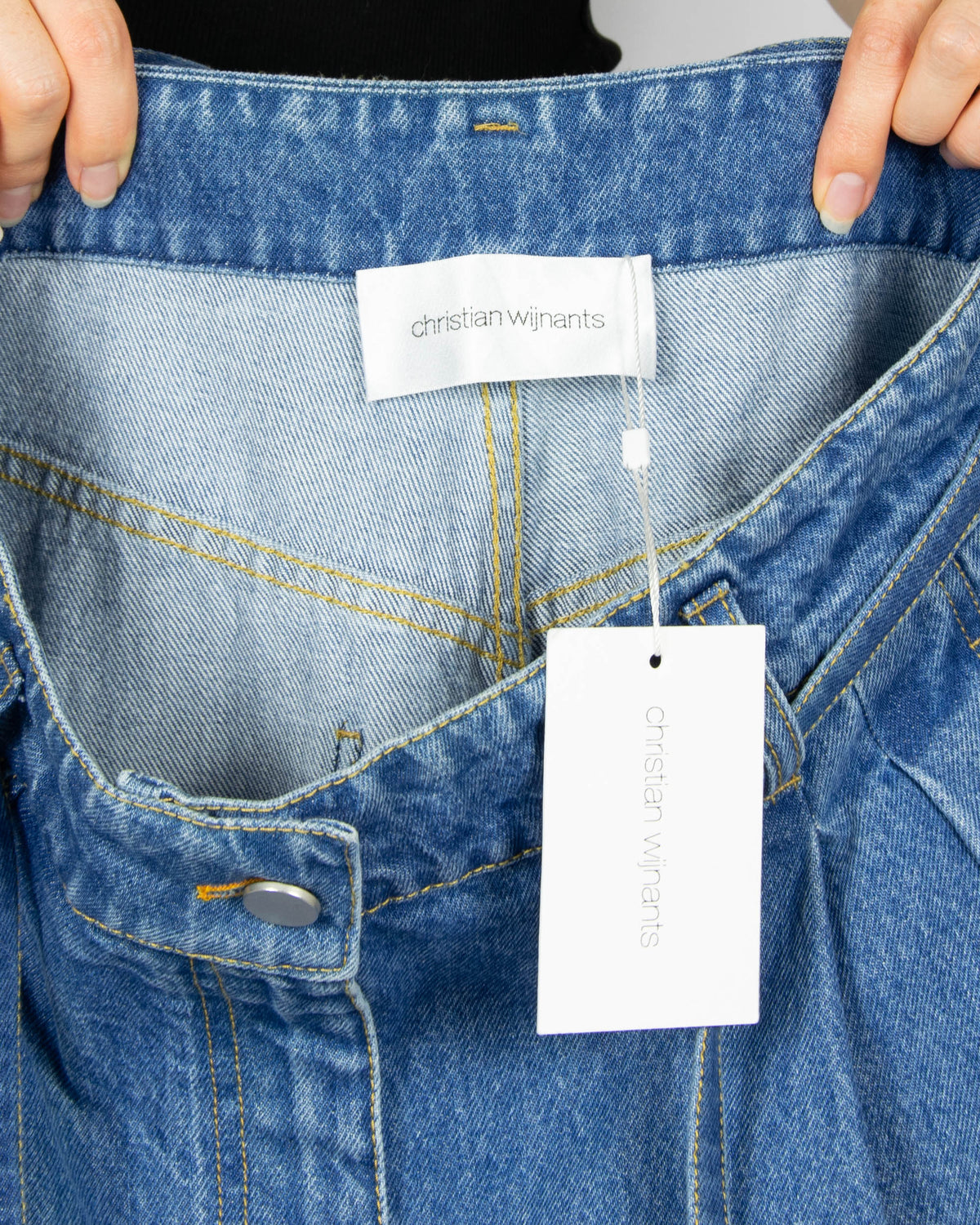 Blue wide-leg cotton jeans by Christian Wijnants