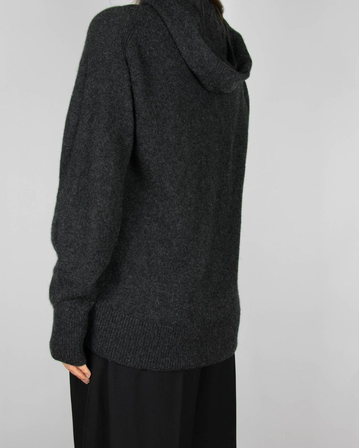 Dark grey cashmere hooded sweater by COS