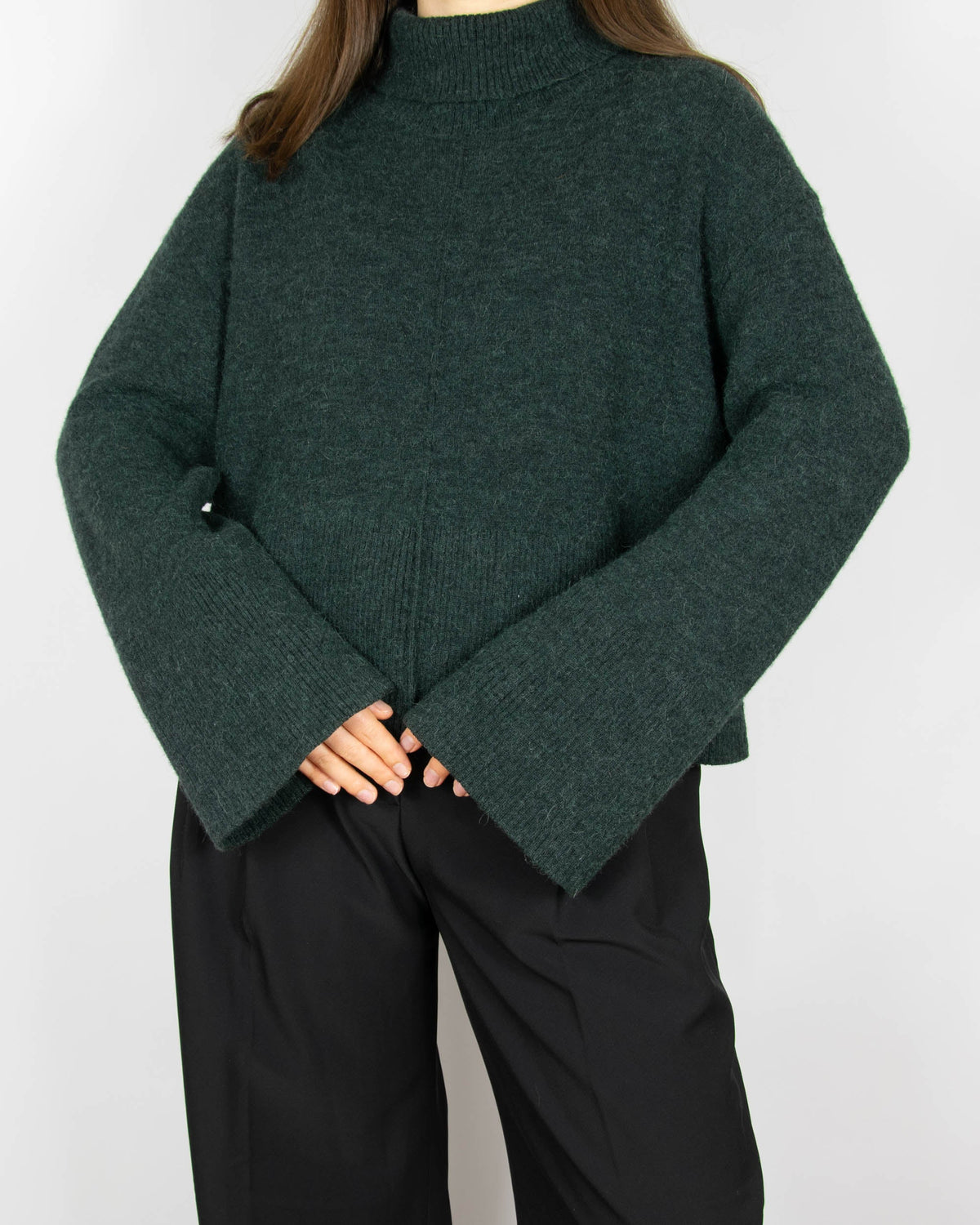 Dark green wool-blend turtleneck sweater by & Other Stories