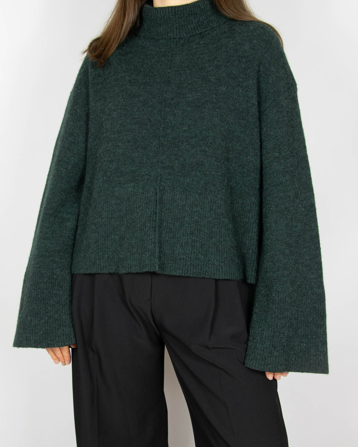 Dark green wool-blend turtleneck sweater by & Other Stories