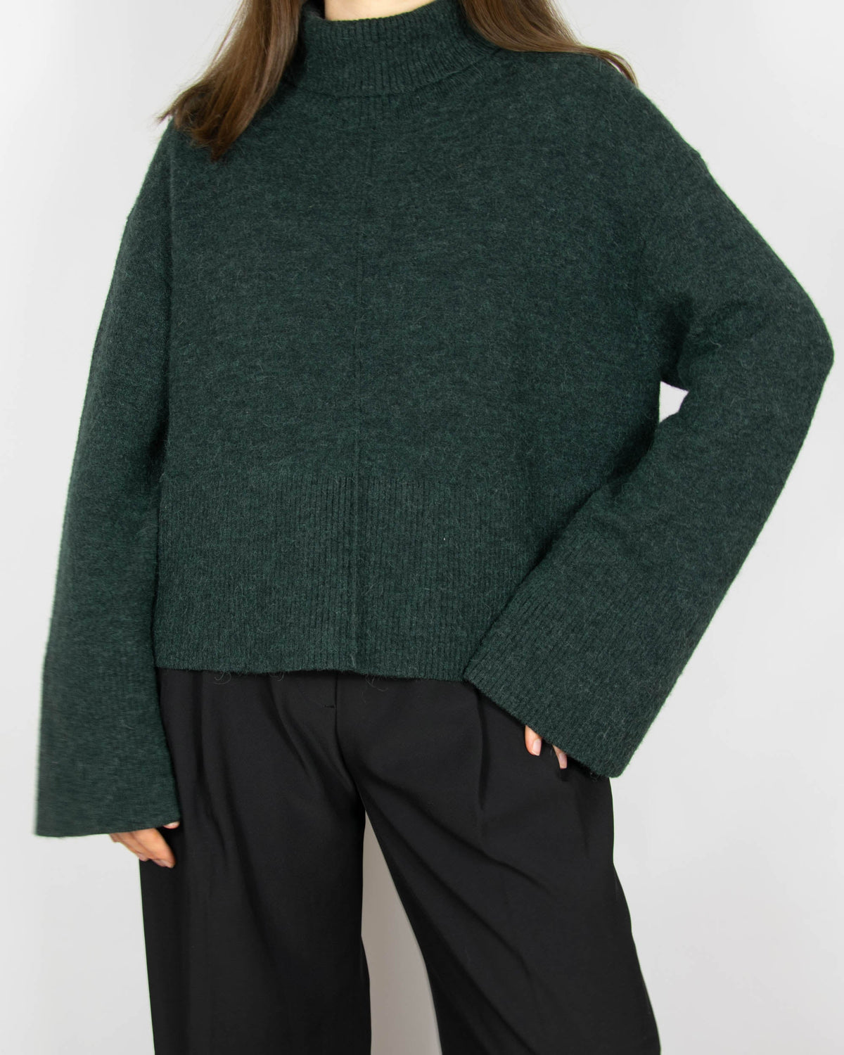 Dark green wool-blend turtleneck sweater by & Other Stories
