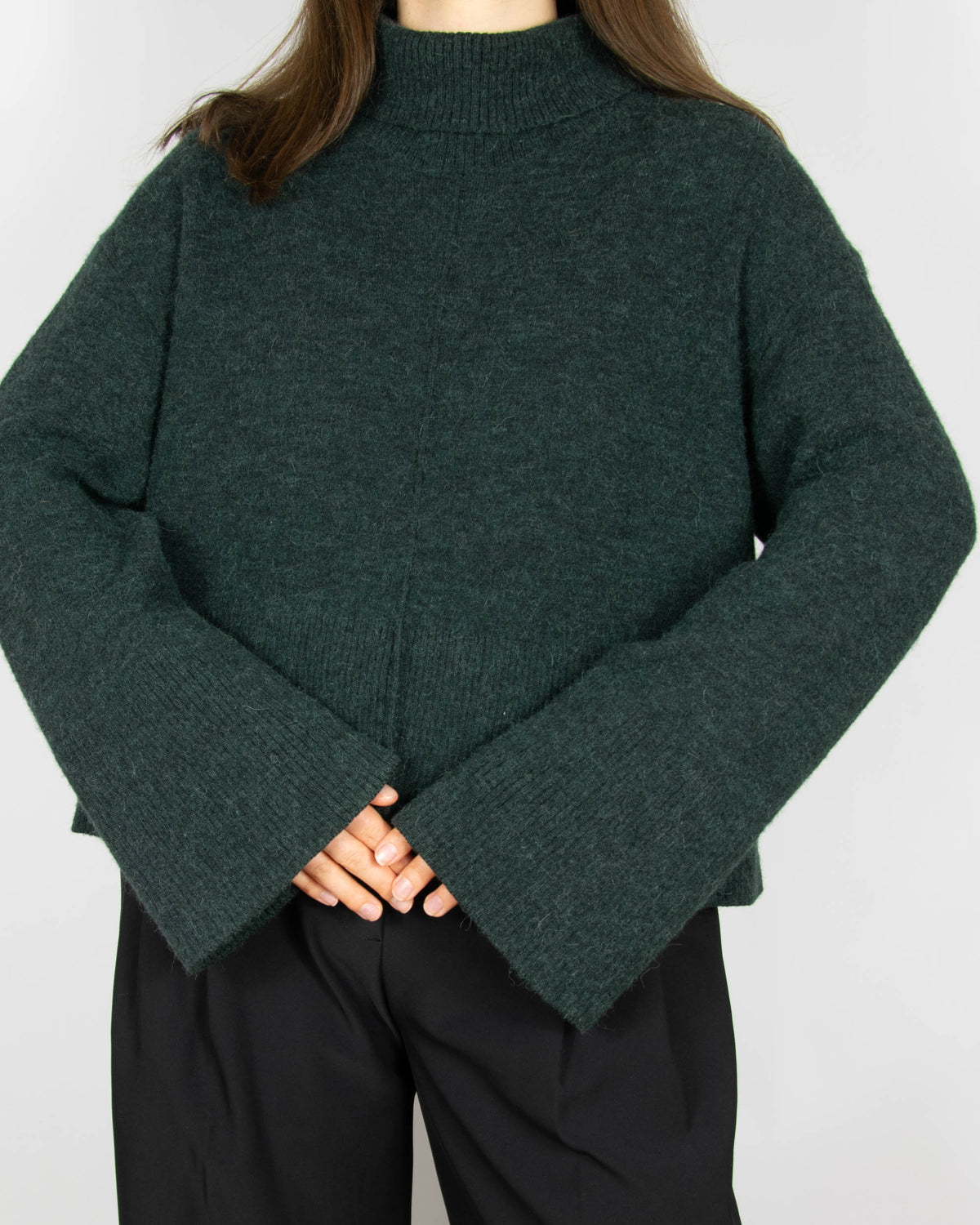 Dark green wool-blend turtleneck sweater by & Other Stories