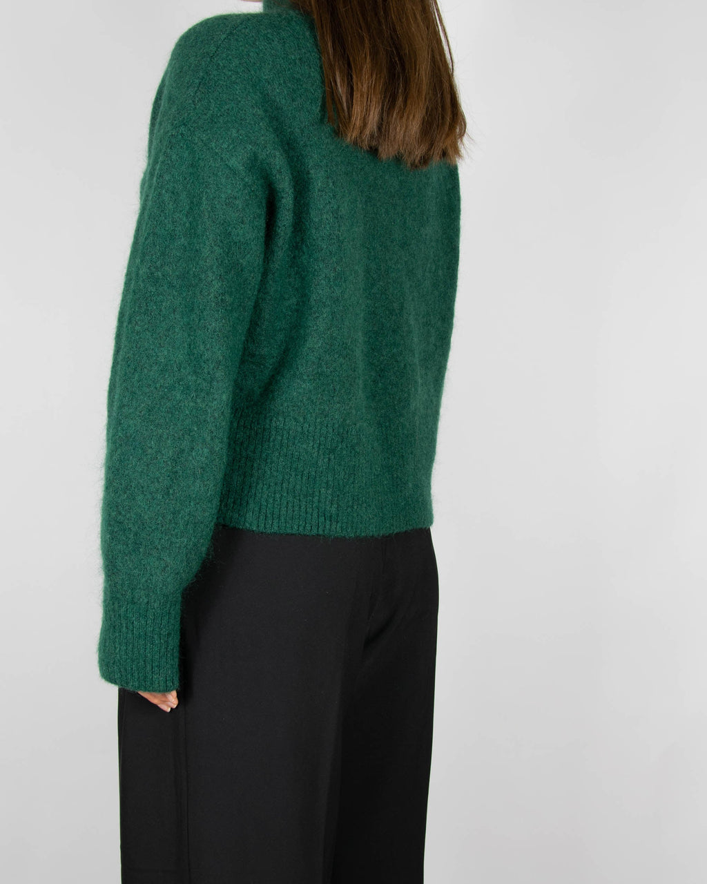 Dark green mohair and wool turtleneck sweater by & Other Stories.