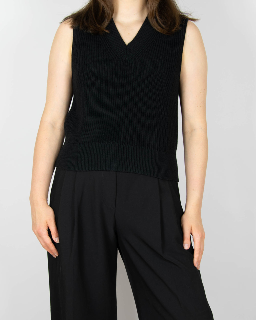 Black cotton vest by COS