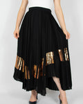 Black pleated acetate skirt by luxury brand Proenza Schouler