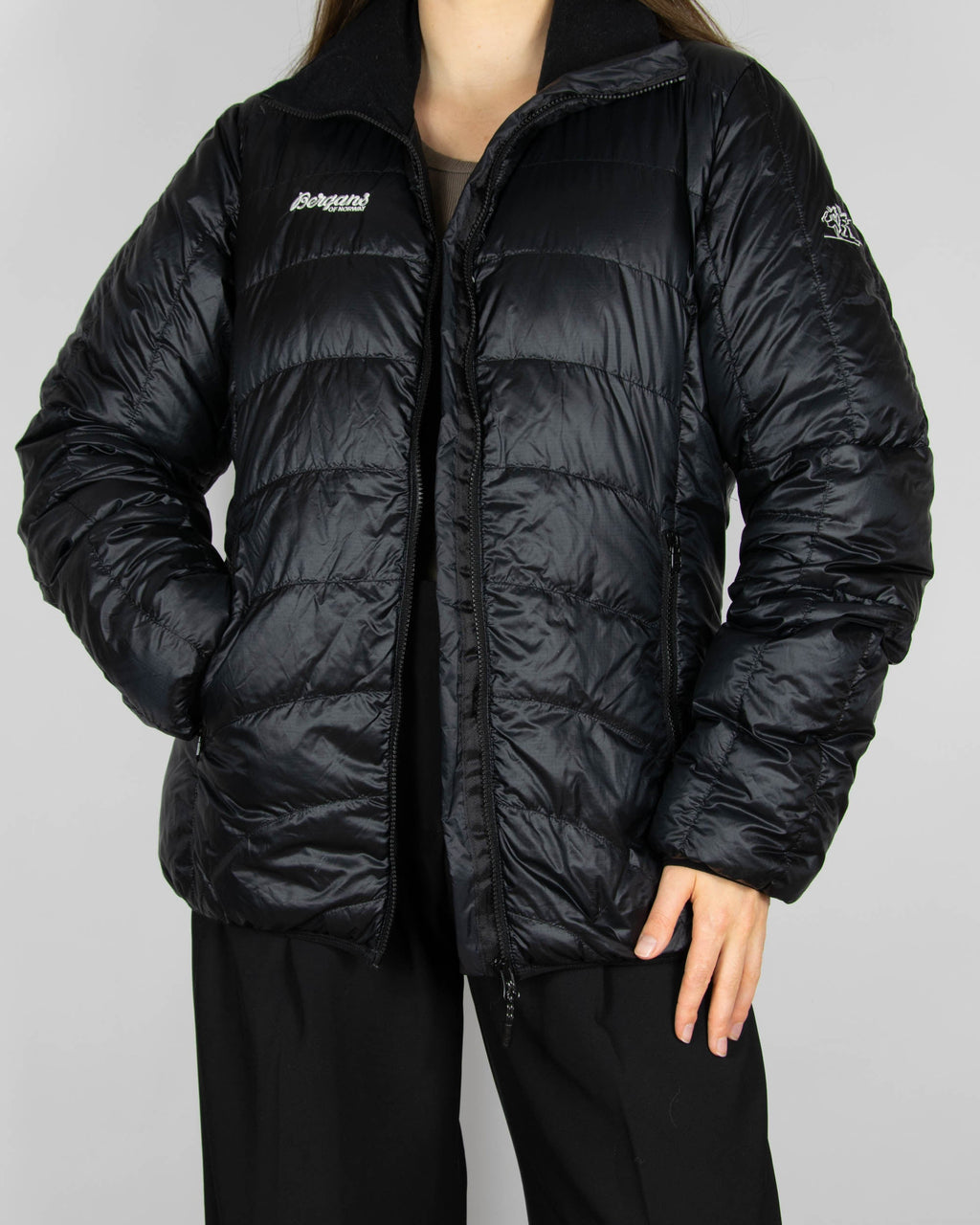 Black women's down jacket by Norwegian brand BERGANS OF NORWAY