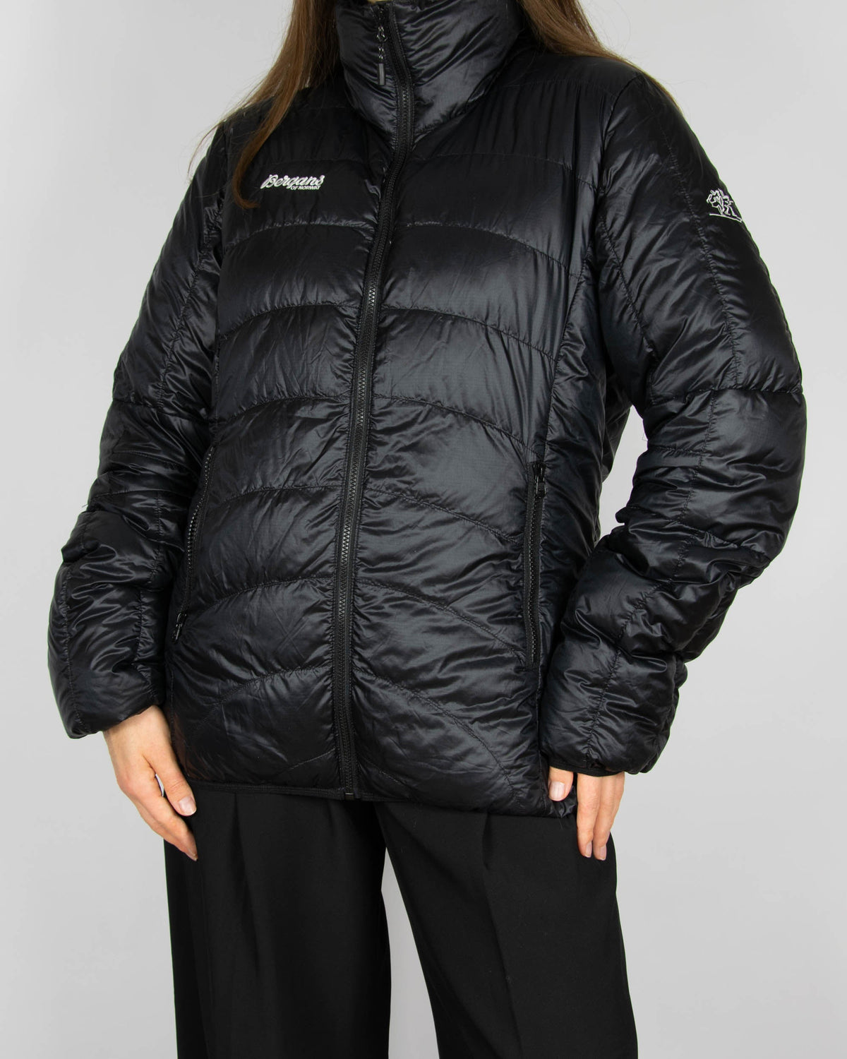Black women's down jacket by Norwegian brand BERGANS OF NORWAY