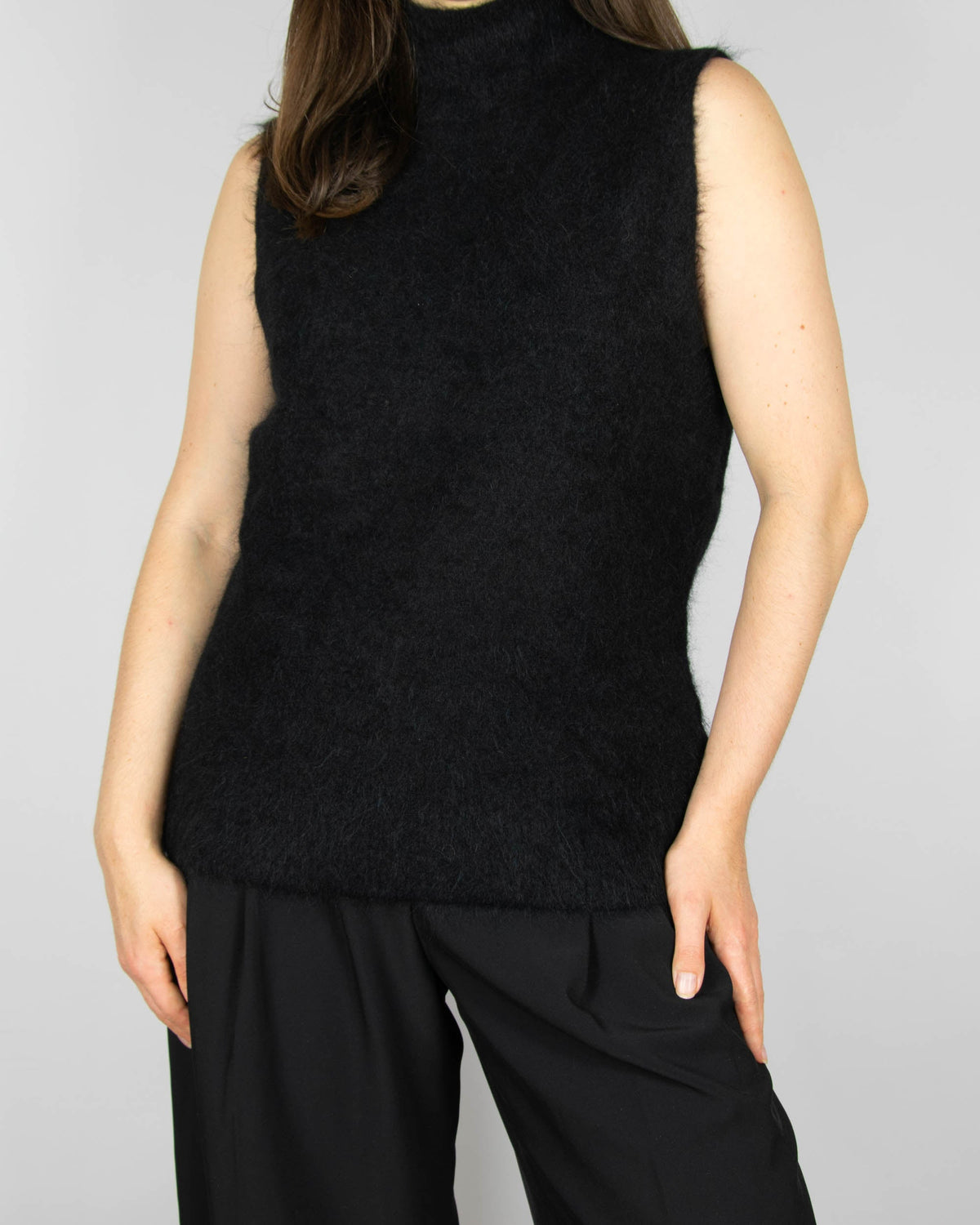 Black alpaca vest by STOCKH LM Studio