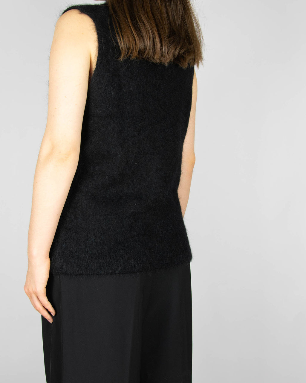 Black alpaca vest by STOCKH LM Studio