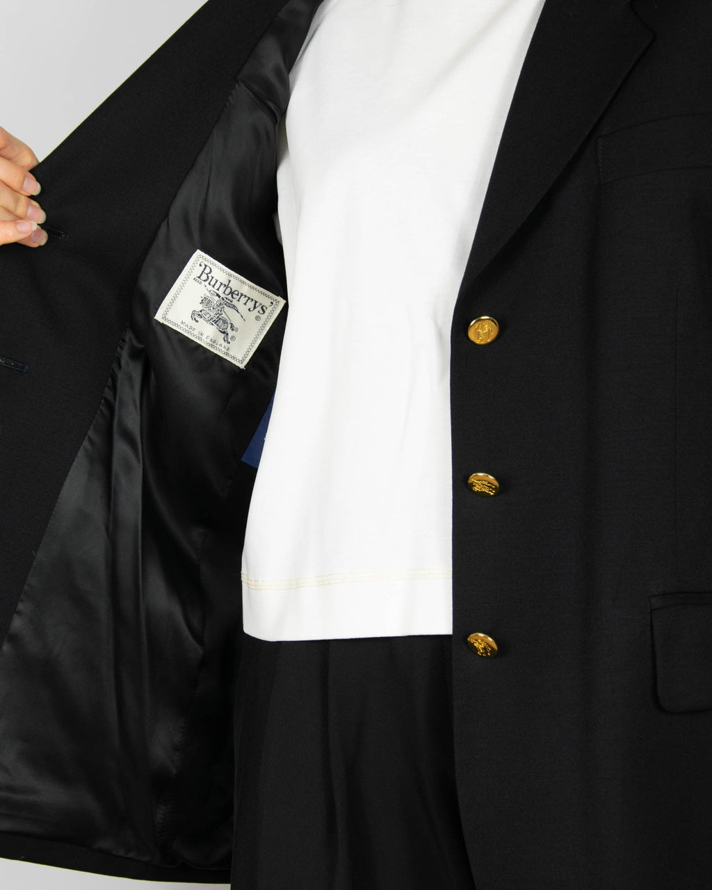 Black wool blazer by Burberrys