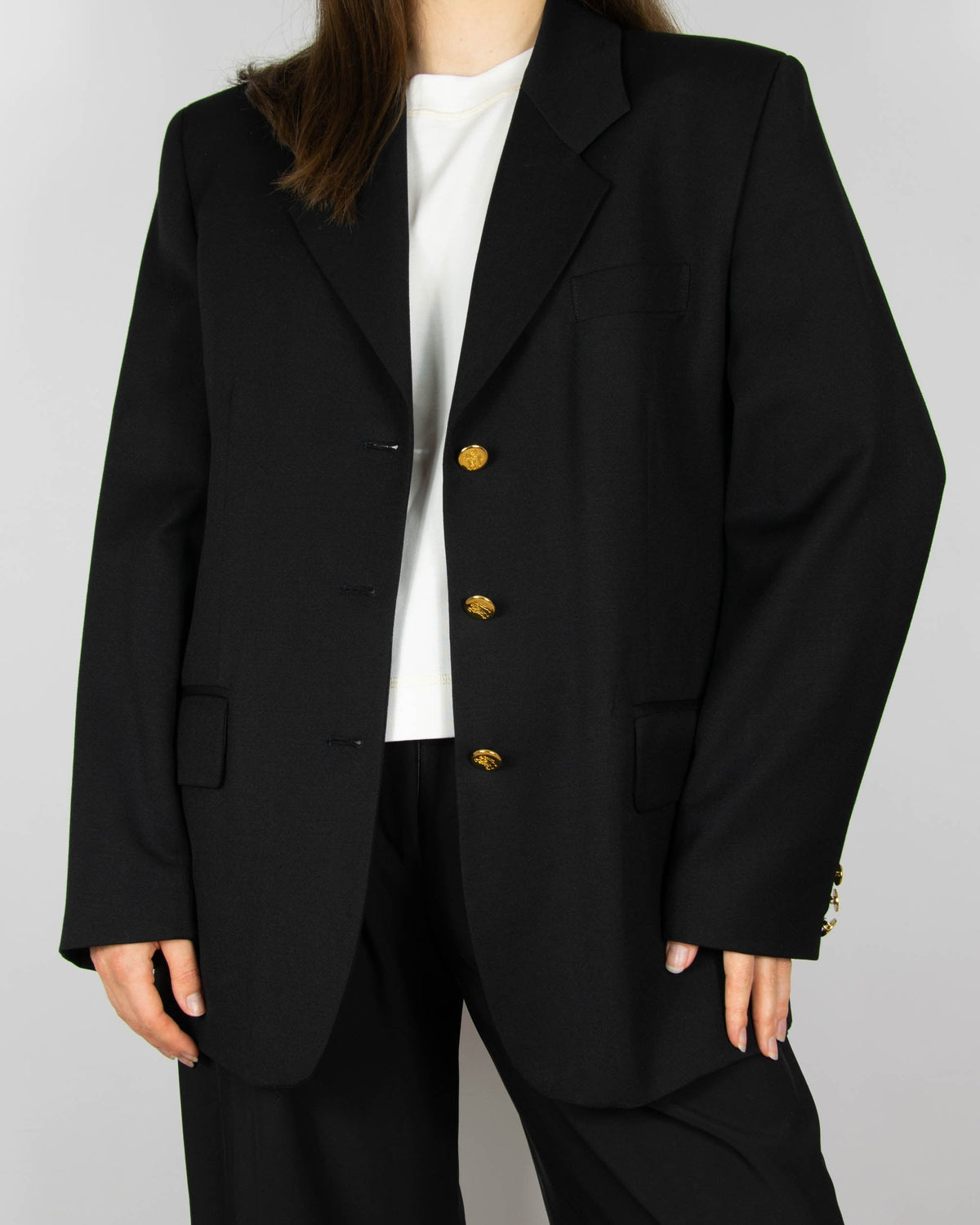 Black wool blazer by Burberrys