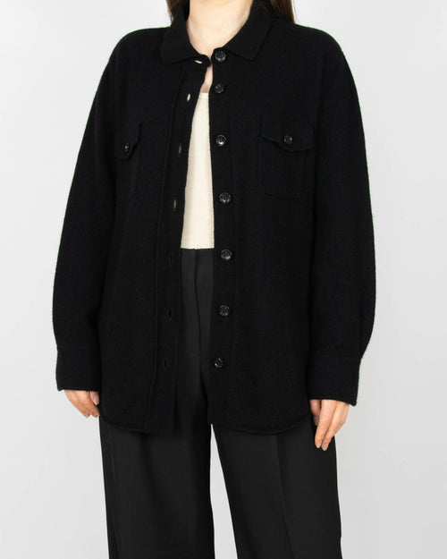 Black wool and cashmere shirt by German premium brand ALLUDE