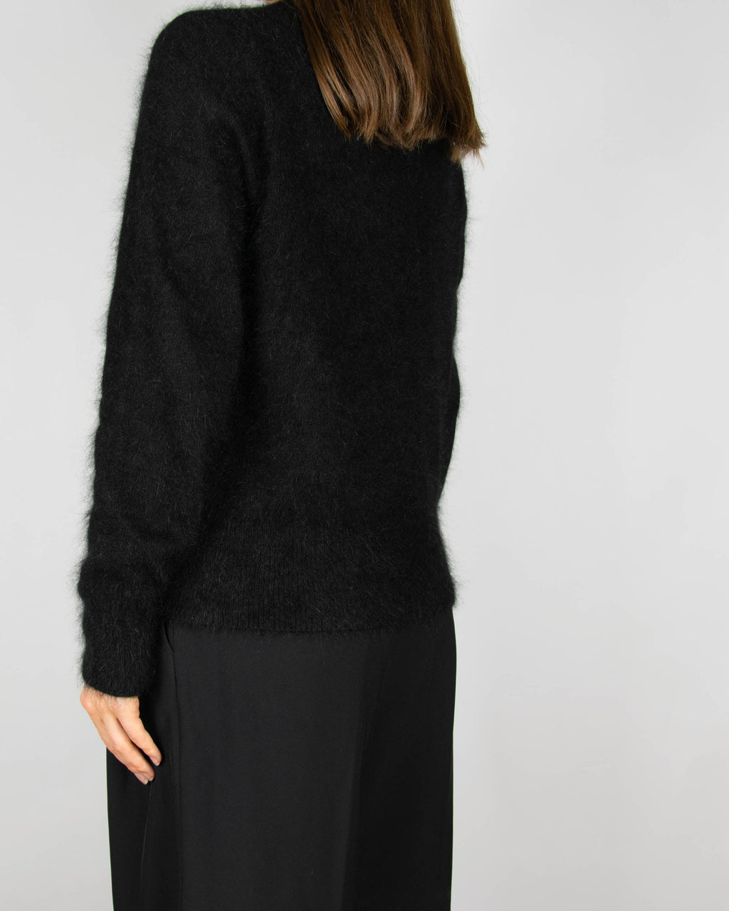Black angora cardigan by Line of Oslo