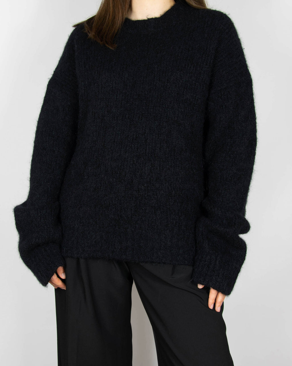 Black alpaca and wool sweater by Filippa K
