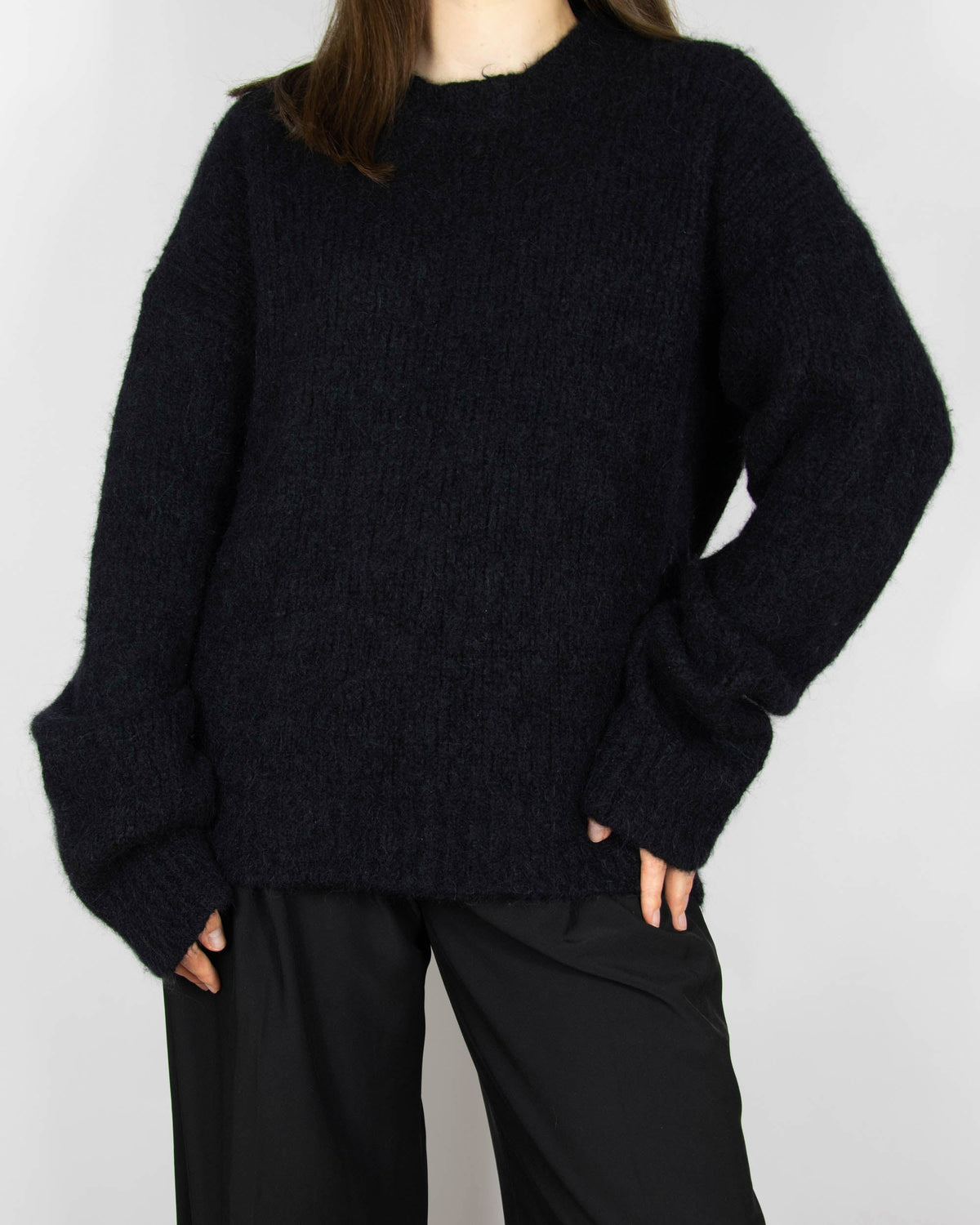Black alpaca and wool sweater by Filippa K