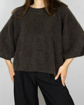 Chocolate brown brushed cashmere sweater by The White Company