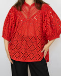 Red cotton blouse by AllSaints