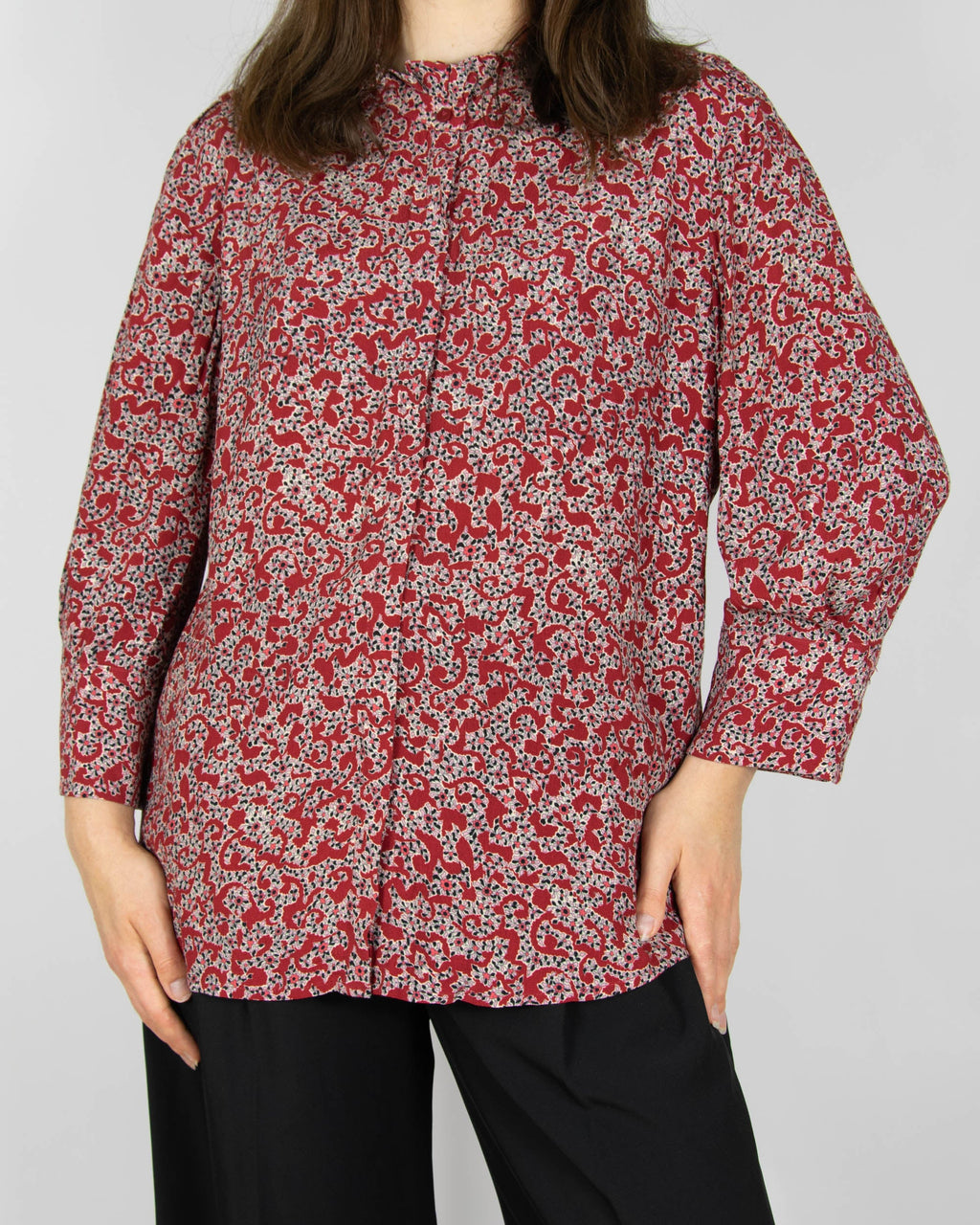 Burgundy viscose shirt by French premium brand ba&sh