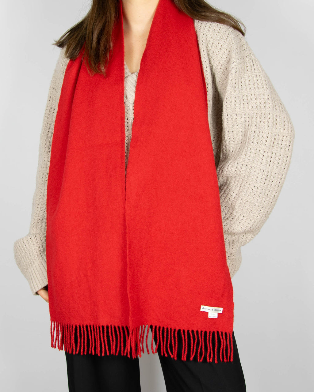 Red cashmere scarf by Aspinal of London