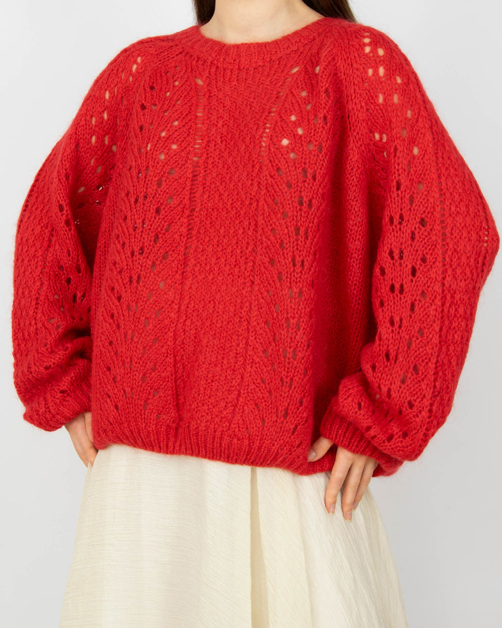 Red mohair sweater by RAH Oslo