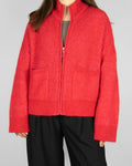 Red wool and alpaca cardigan by SELECTED