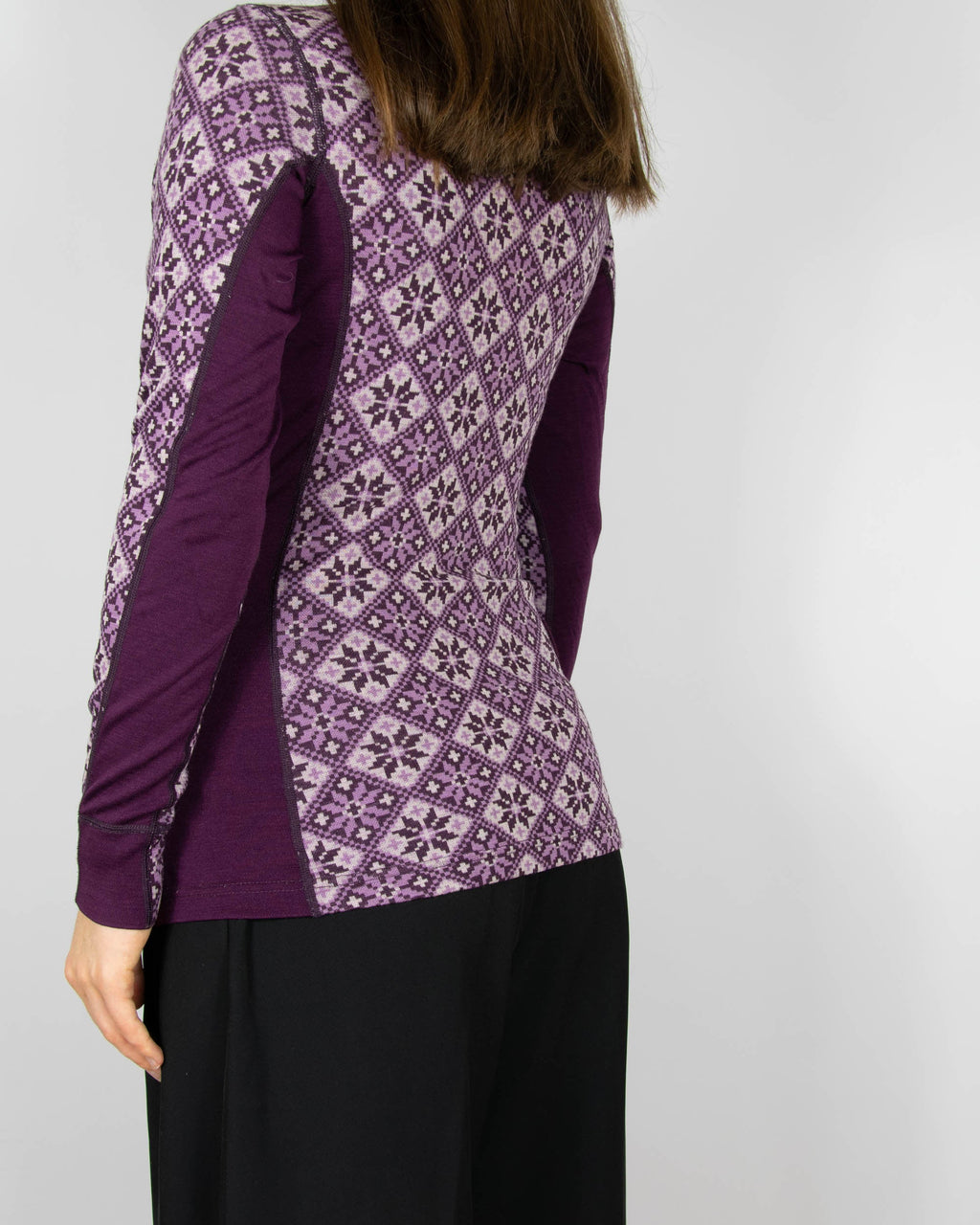 Purple merino wool thermal top by Kari Traa