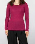 Fuchsia merino wool thermal top by Joha
