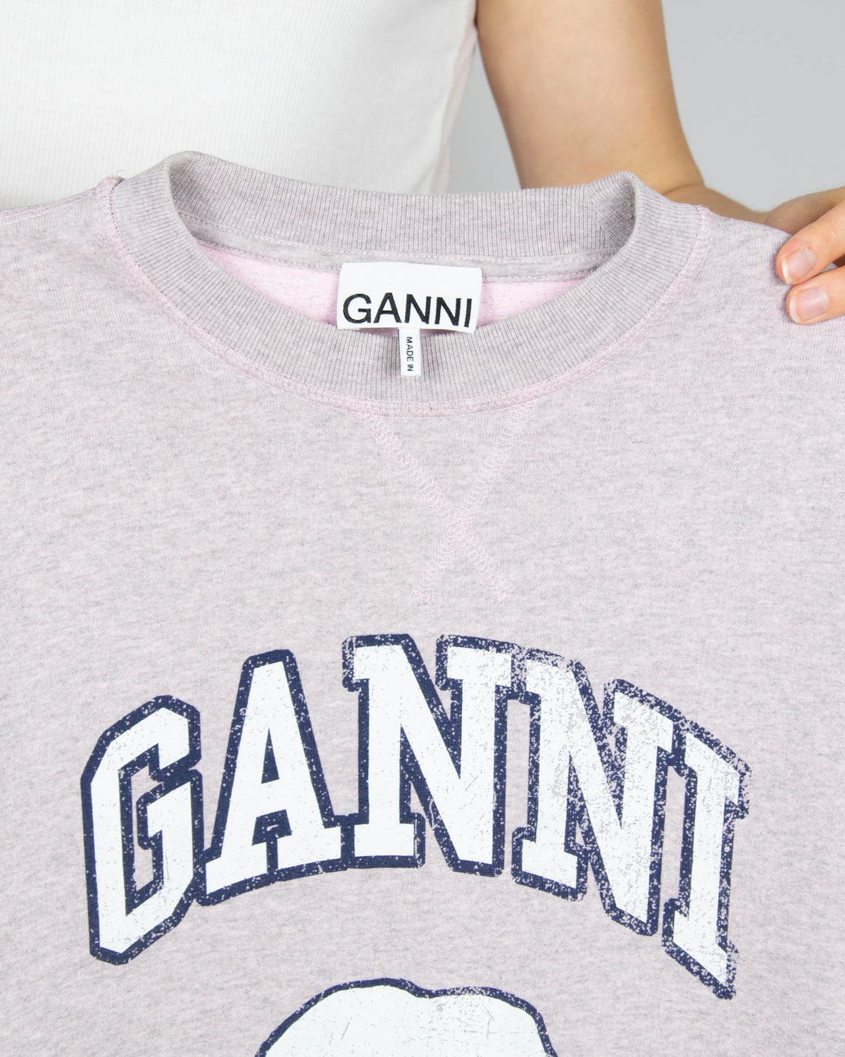 Purple and grey crewneck sweatshirt by GANNI