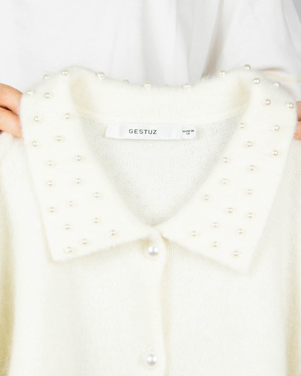 Cream alpaca and wool cardigan by Gestuz