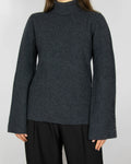 Charcoal grey merino wool turtleneck sweater by Norwegian premium brand Christian AKS / AKS LABEL.