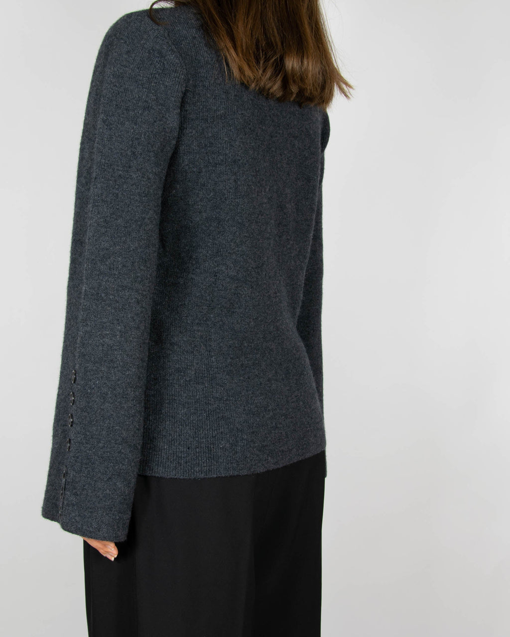 Charcoal grey merino wool turtleneck sweater by Norwegian premium brand Christian AKS / AKS LABEL.