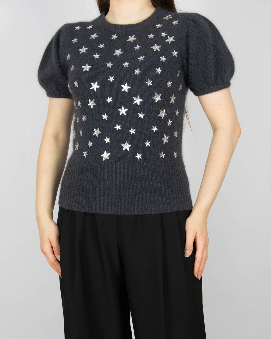 Charcoal lambswool and angora sweater by Scandinavian premium brand By Malene Birger