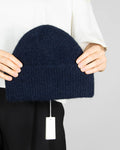 Navy alpaca and wool hat by ARKET.