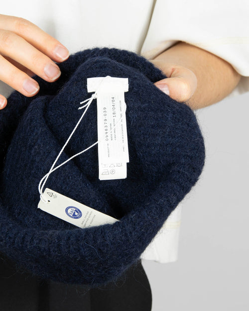 Navy alpaca and wool hat by ARKET.