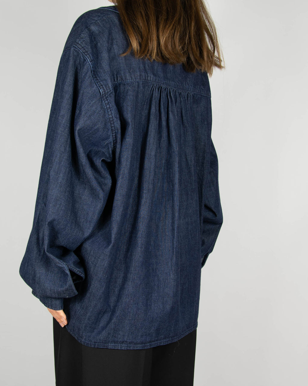 Navy denim shirt by Zara.