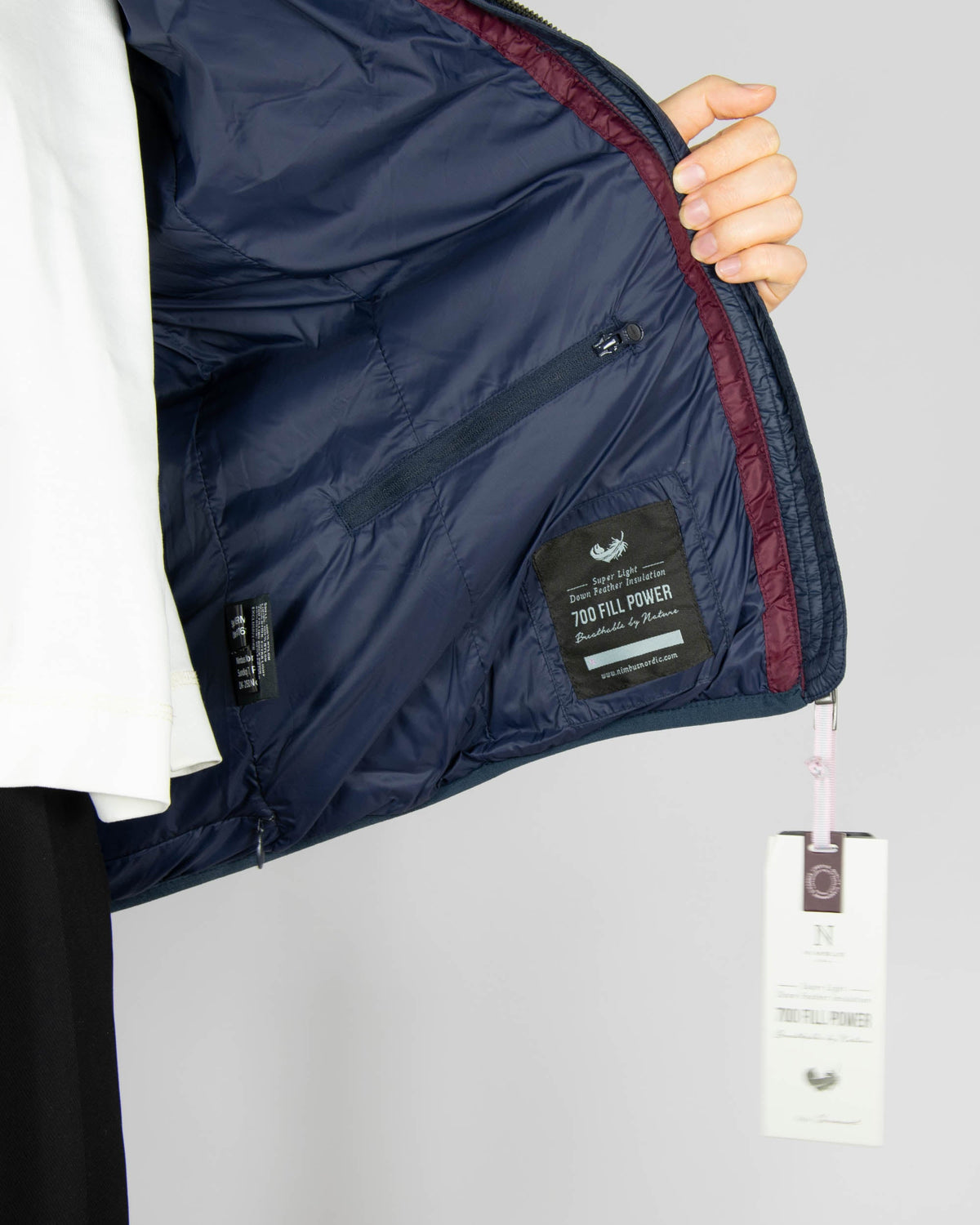 Navy women's down vest by Danish brand NIMBUS CPH