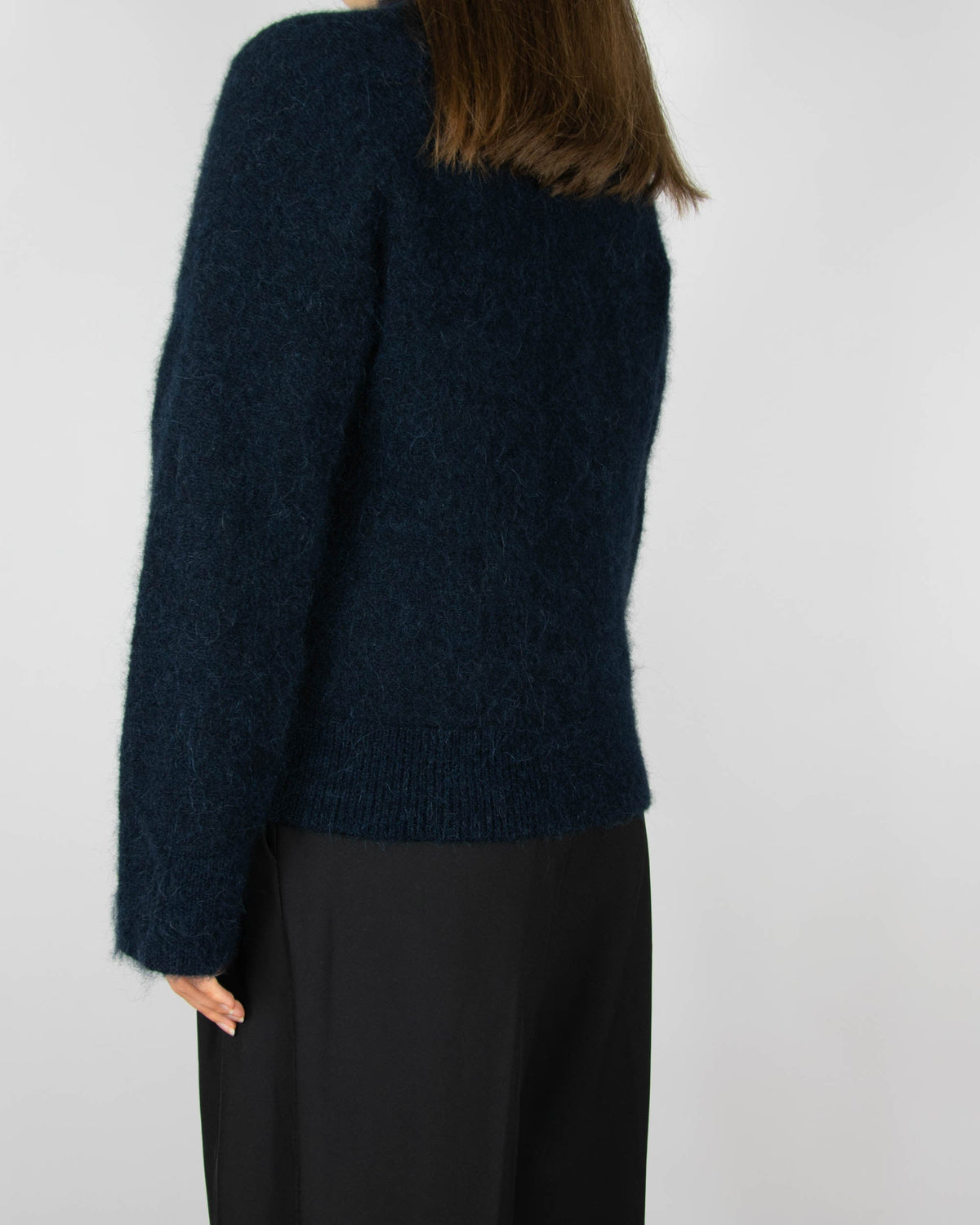 Navy wool and alpaca cardigan by Selected