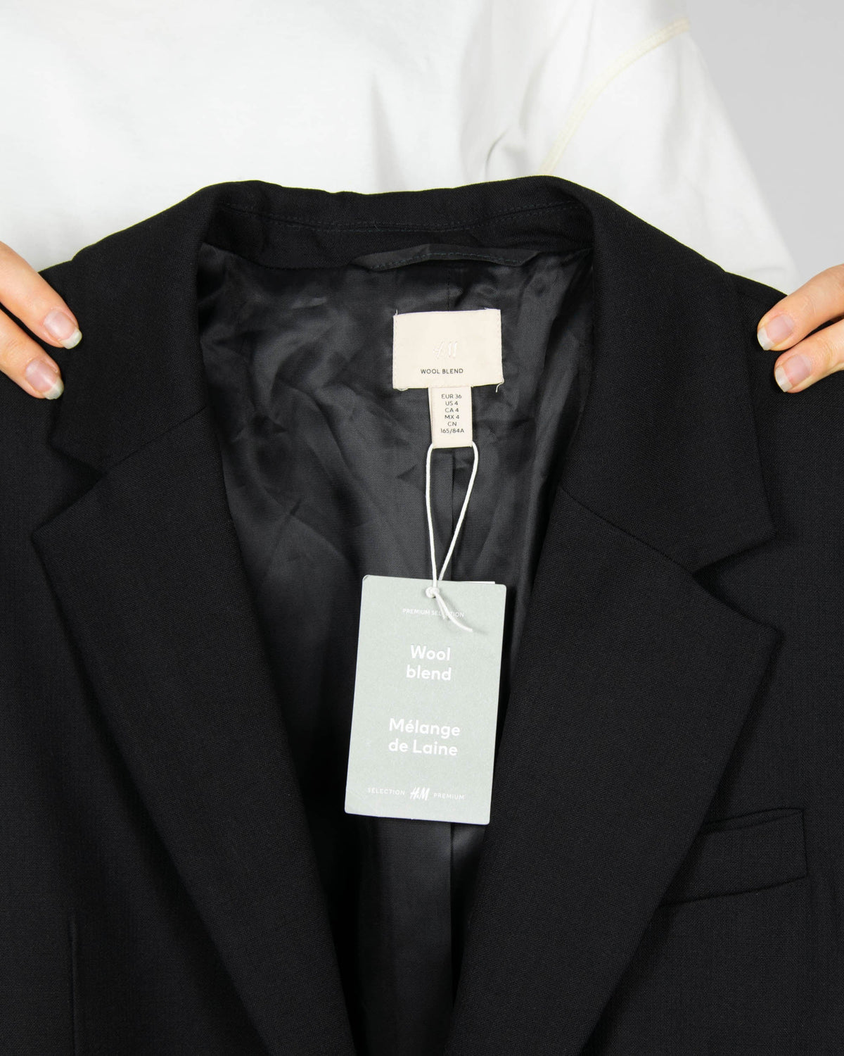 Black oversized wool blazer by H&M Premium