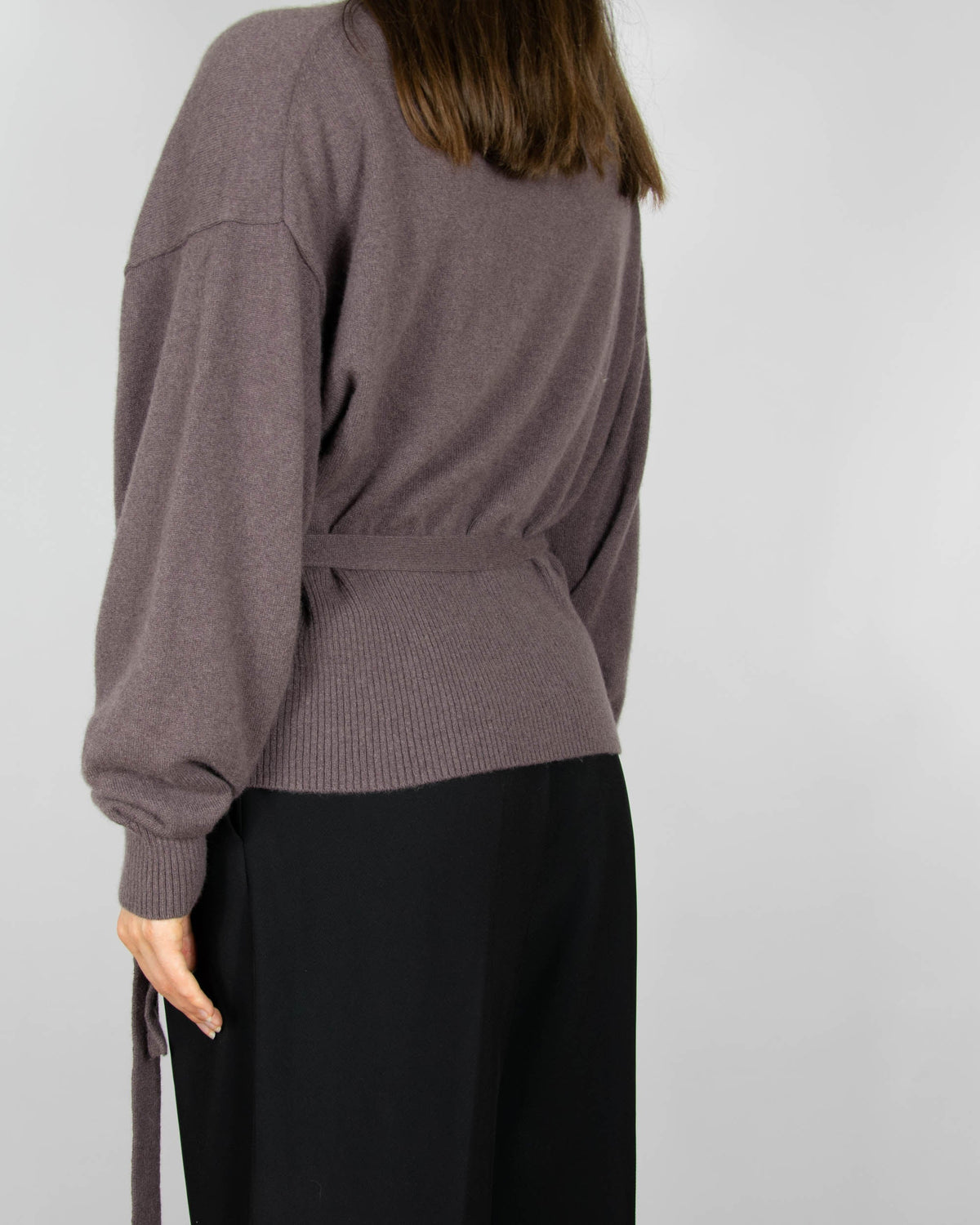 Cocoa brown wrap cashmere sweater by H&M Premium