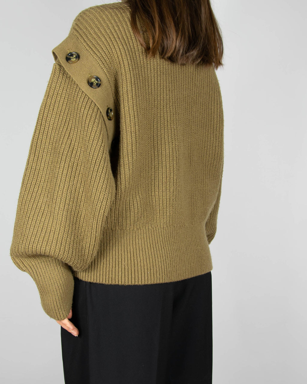 Olive green wool-blend sweater by H&M Premium