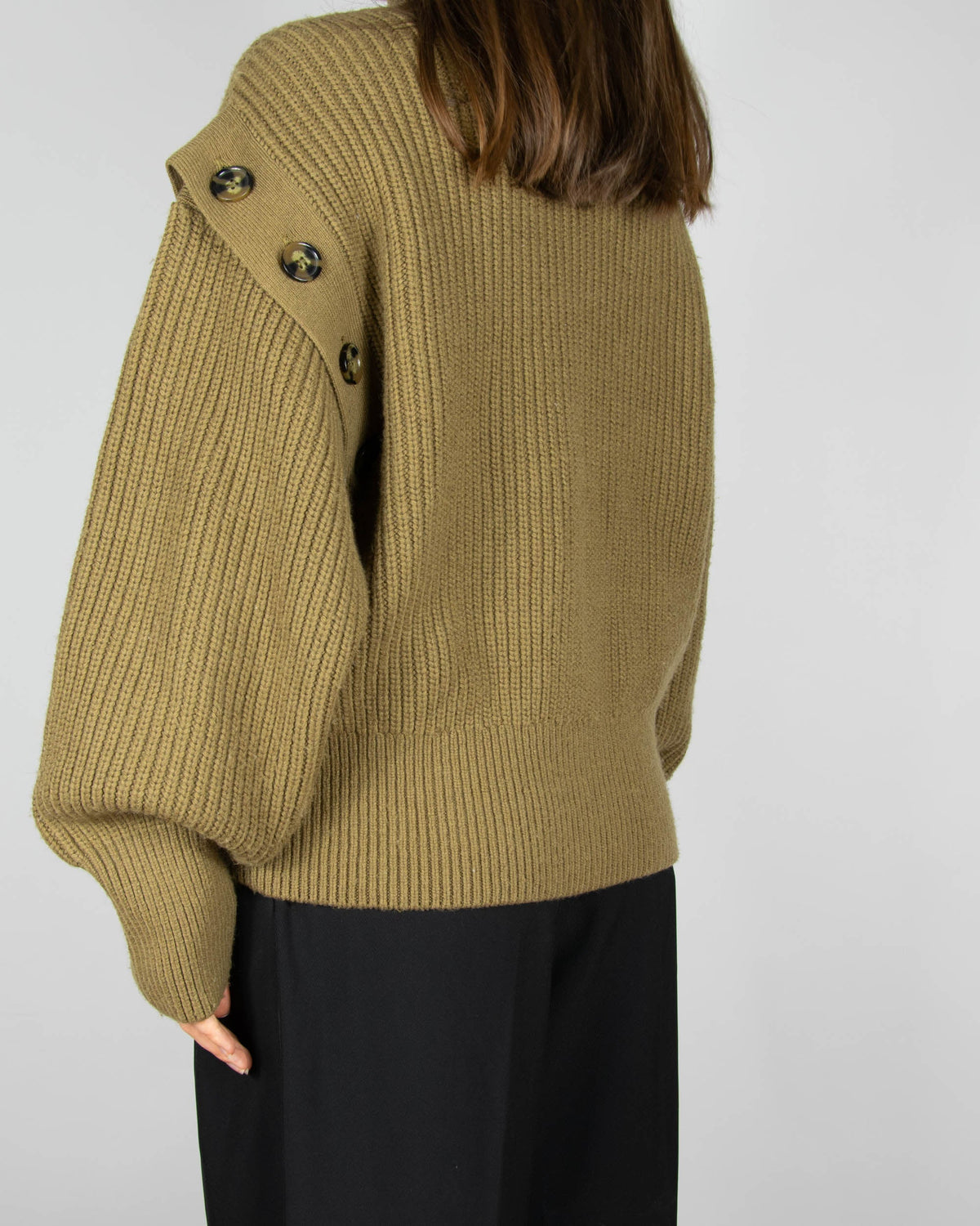 Olive green wool-blend sweater by H&M Premium